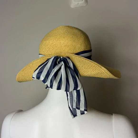 Jendi Women's Wide Brim Sun Hat with ribbon - Picture 10 of 11